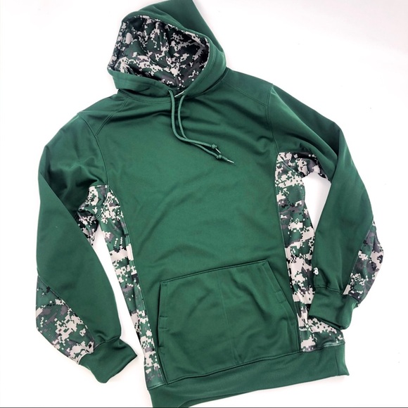 Badger Dk. Green Camo Performance Hoodie - Picture 1 of 2